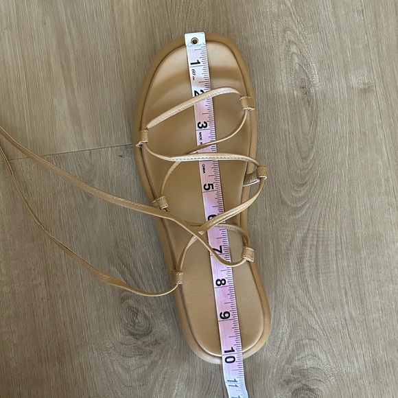 KHAITE Alba Leather Wraparound Platform Sandals in Tan - Picture 12 of 14